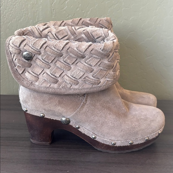 UGG Lynnea Arroyo Weave Gray Suede Boots Size 6 - Picture 3 of 10